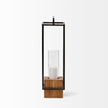 Mercana Orionis Wood w/ Black Metal Lantern Candle Holder