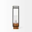 Mercana Orionis Wood w/ Black Metal Lantern Candle Holder
