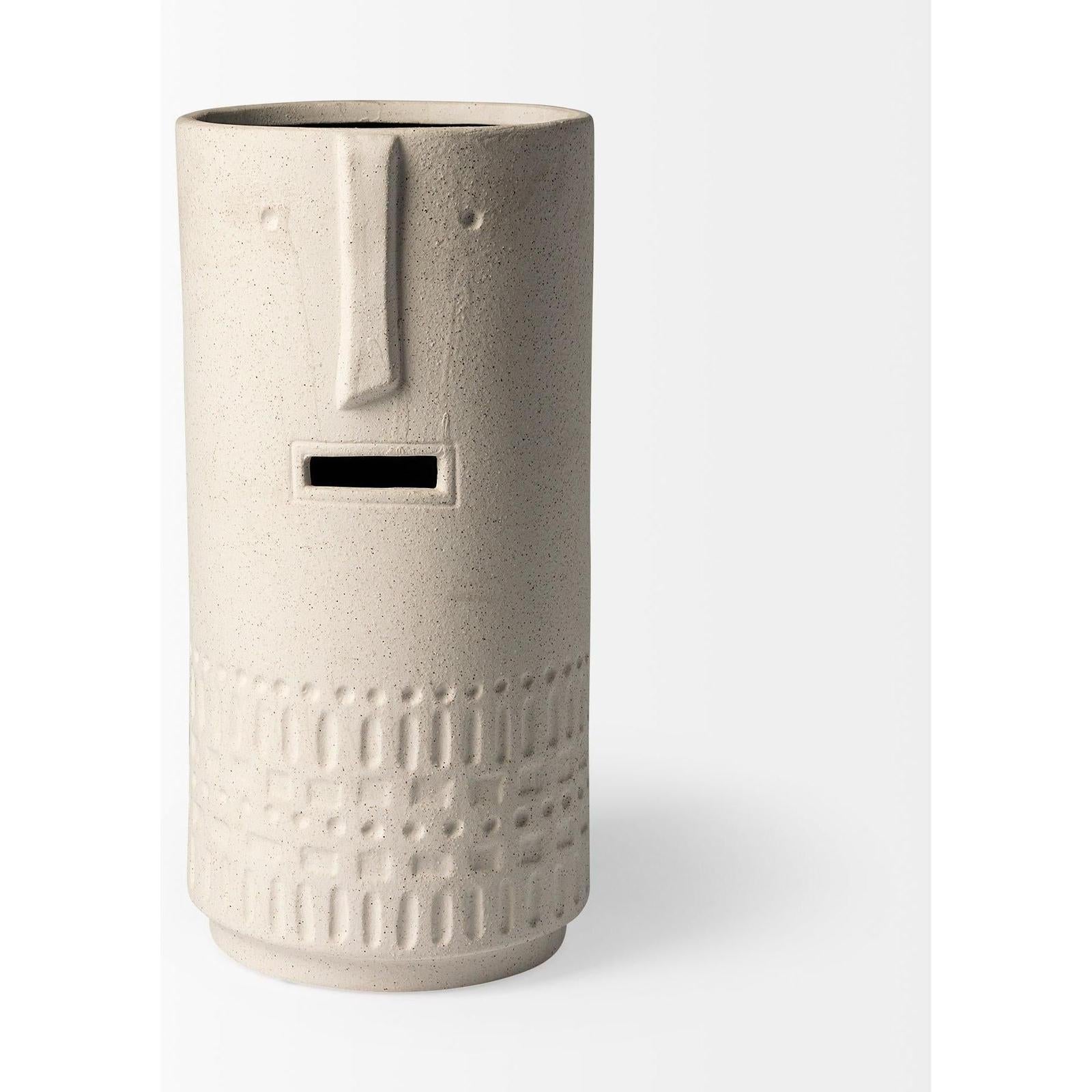 Mercana Jacob White Ceramic Smiling Face Vase Clearance