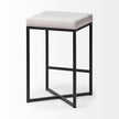 Mercana Frodo White Fabric Seat Black Metal Base Stool