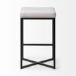 Mercana Frodo White Fabric Seat Black Metal Base Stool