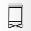 Mercana Frodo White Fabric Seat Black Metal Base Stool