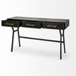 Mercana Vince Black Metal W/Gold Accents 3 Drawer Office Desk