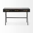 Mercana Vince Black Metal W/Gold Accents 3 Drawer Office Desk
