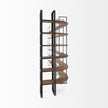 Mercana Turner Curved Wood and Black Iron Six Shelving Unit