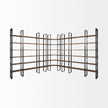 Mercana Turner Curved Wood and Black Iron Six Shelving Unit