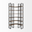 Mercana Turner Curved Wood and Black Iron Six Shelving Unit