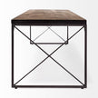 Mercana Trestman Brown Wood Top W/Black Iron Base Accent Bench Clearance