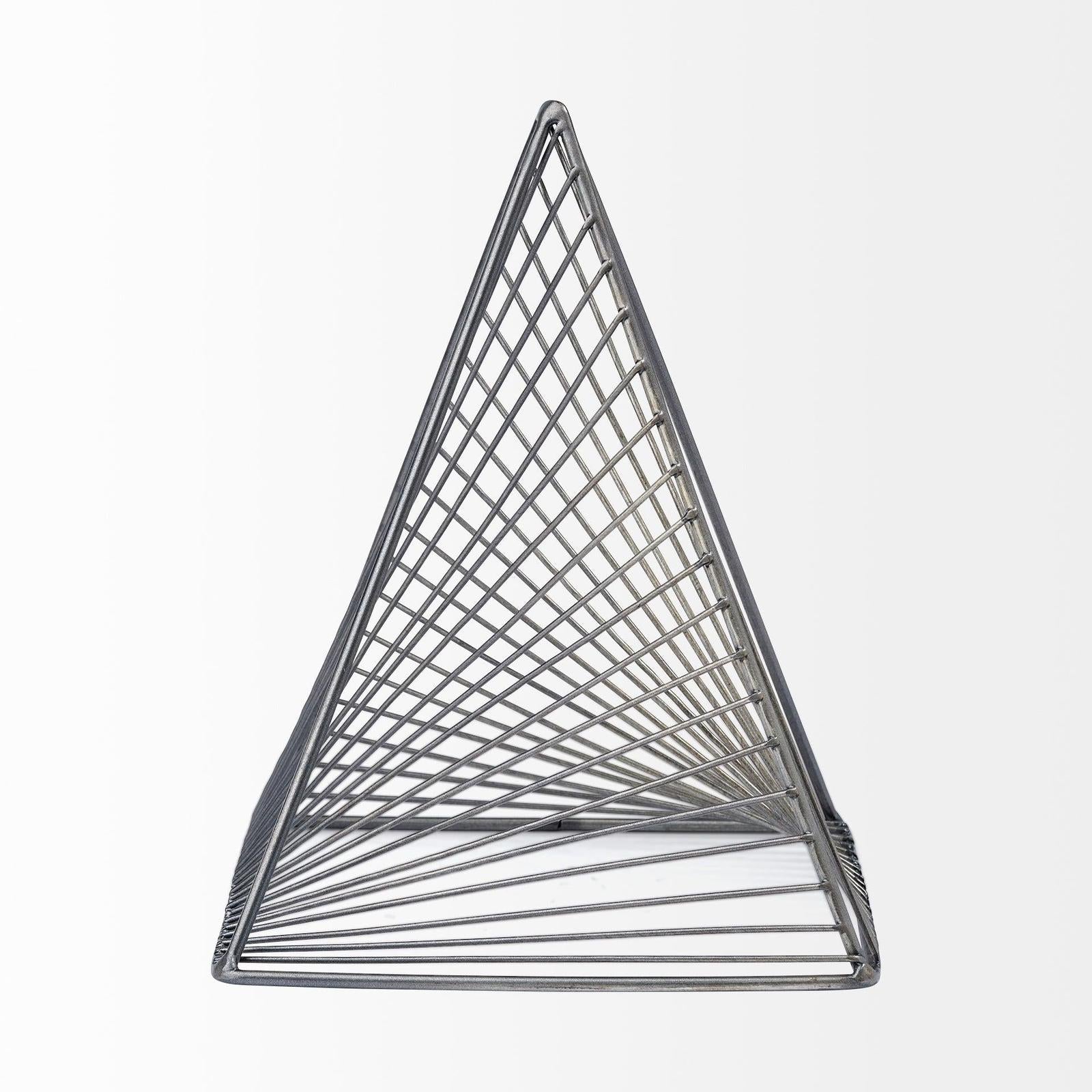 Mercana Risley Gray Metal Triangular Decorative Object Clearance