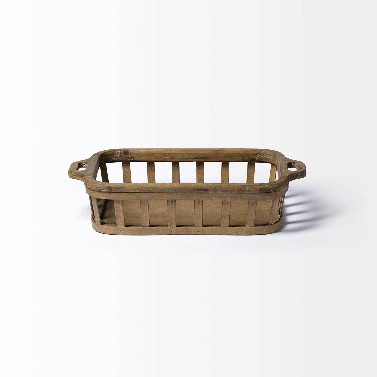 Mercana Louis Natural Wood Slated Nesting Trays- Set of 2 Clearance