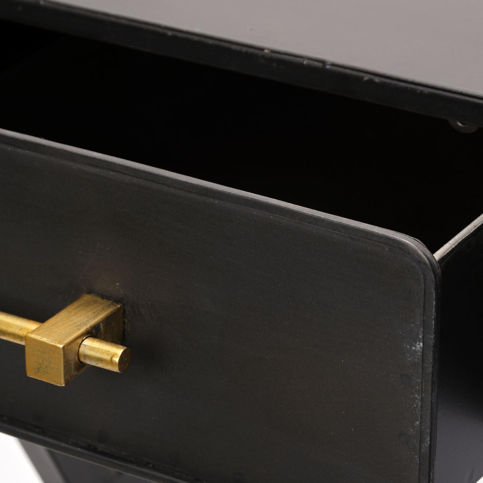 Mercana Vince Black Metal W/Gold Accents 3 Drawer Office Desk