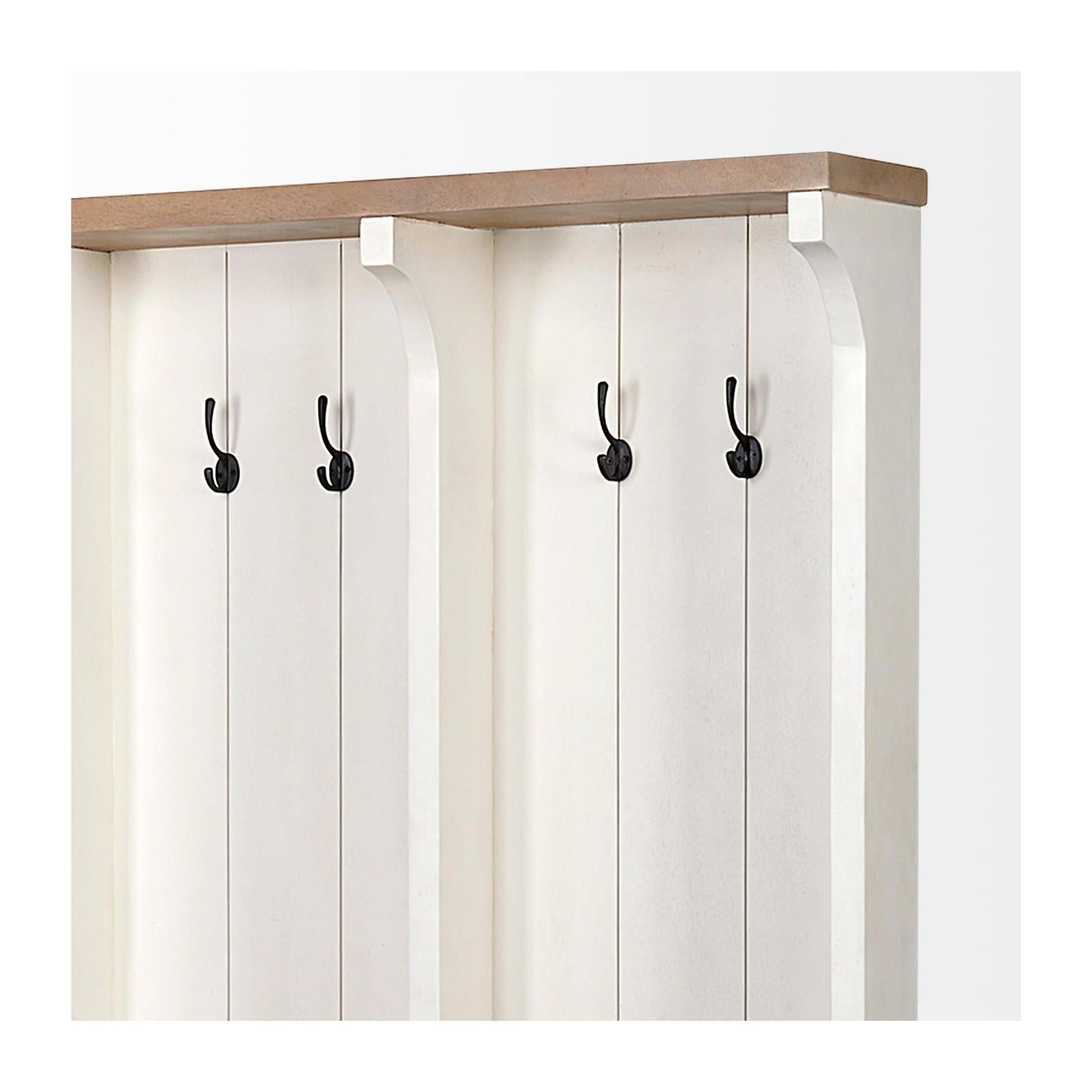 Mercana Fairview White And Brown Wood With Storage Hall Tree