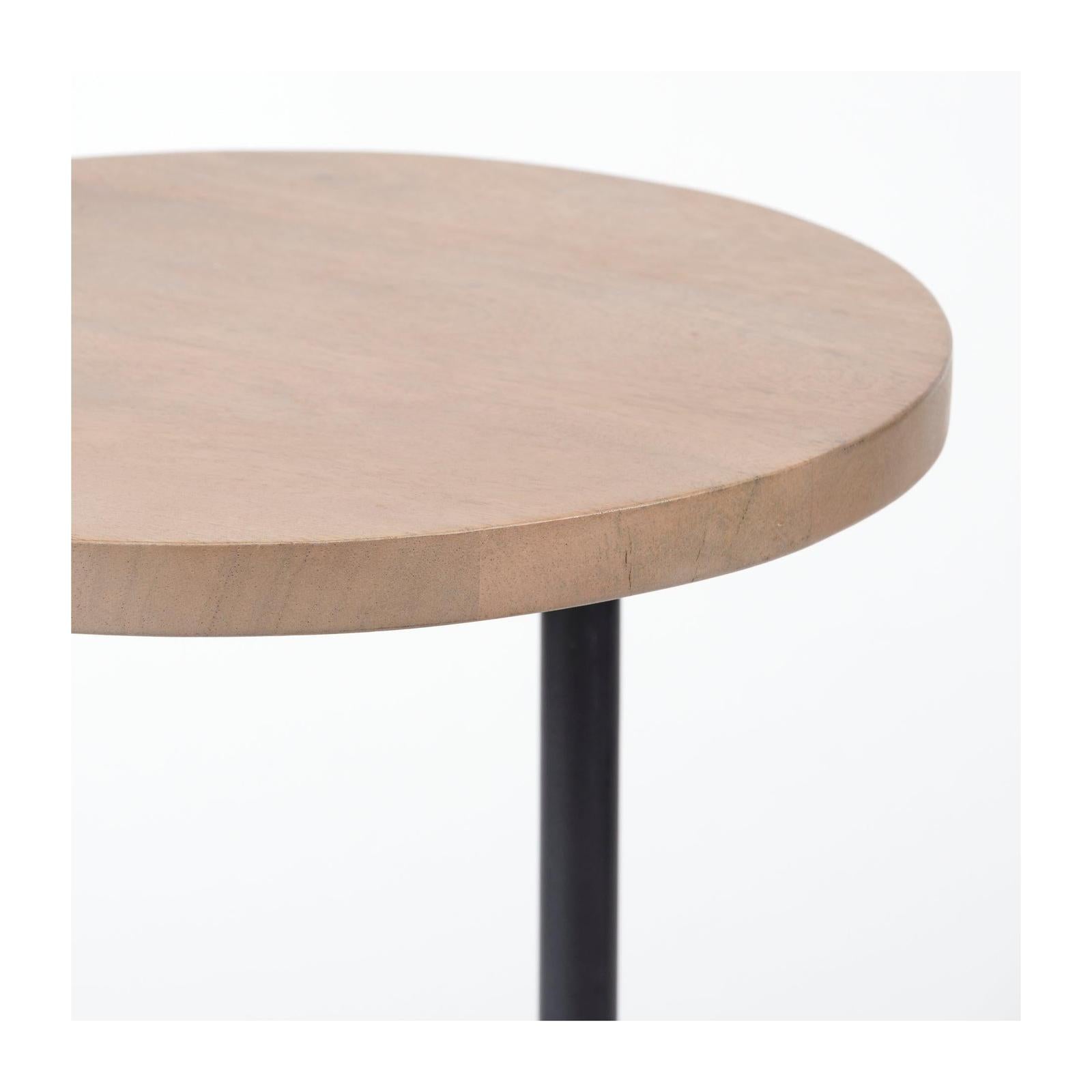 Mercana Ballatine Round Top w/ Black Metal Base Accent Table