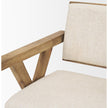 Mercana Topanga Cream Fabric Wrap Wooden Frame Dining Chair