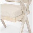 Mercana Topanga Cream Fabric Wrap Wooden Frame Dining Chair