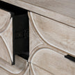 Mercana Giselle Brown Fir Veneer W/Black Metal Leg 9 Drawer Sideboard Clearance