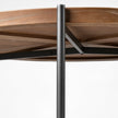 Mercana Kade Round Brown Table Gray Metal Frame Two-Tier Coffee Table