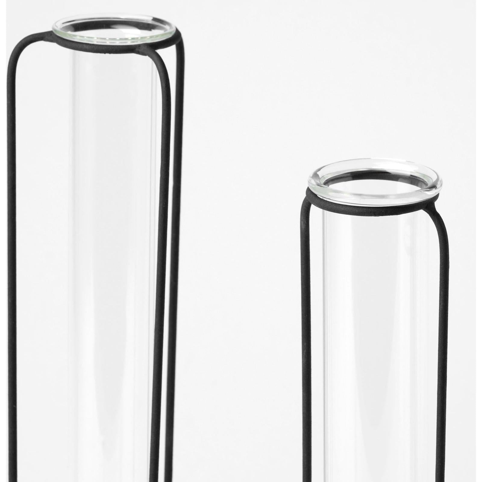 Mercana Beeker Black Metal Test Tube Style Vases -Set of 3 Clearance