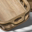Mercana Louis Natural Wood Slated Nesting Trays- Set of 2 Clearance