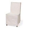 Mercana Elbert Fabric Slip-Cover Brown Wooden Base Dining Chair