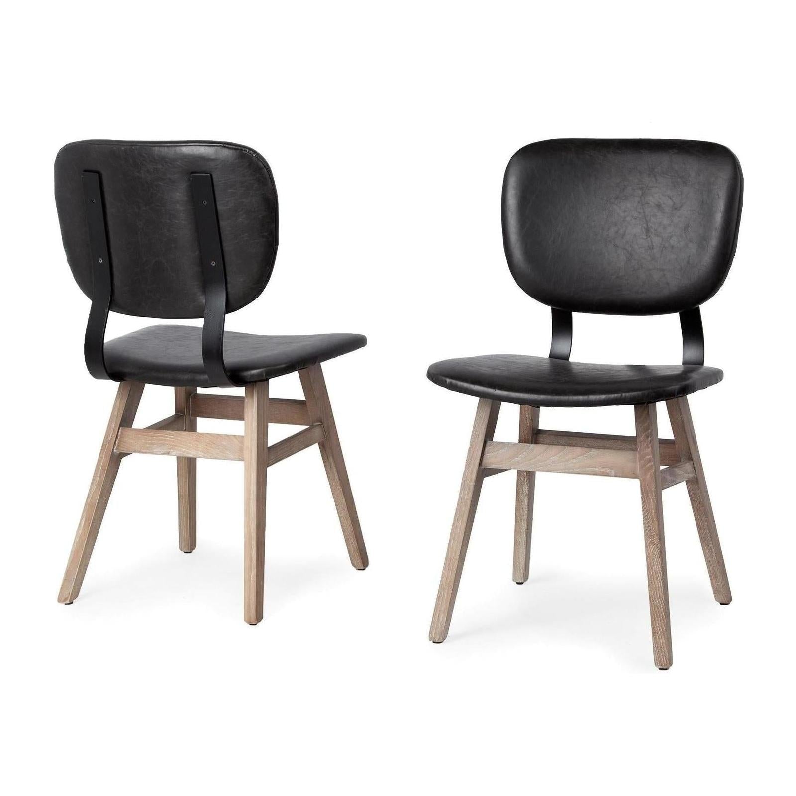 Mercana Haden Brown Solid Wood Base Dining Chair