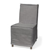 Mercana Elbert Fabric Slip-Cover Brown Wooden Base Dining Chair