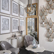 Mercana Pinera White Marble Top Gold-Toned Iron Base Console Table