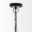 Mercana Jules Blonde Wood and Black Metal Six Bulb Chandelier Light Clearance