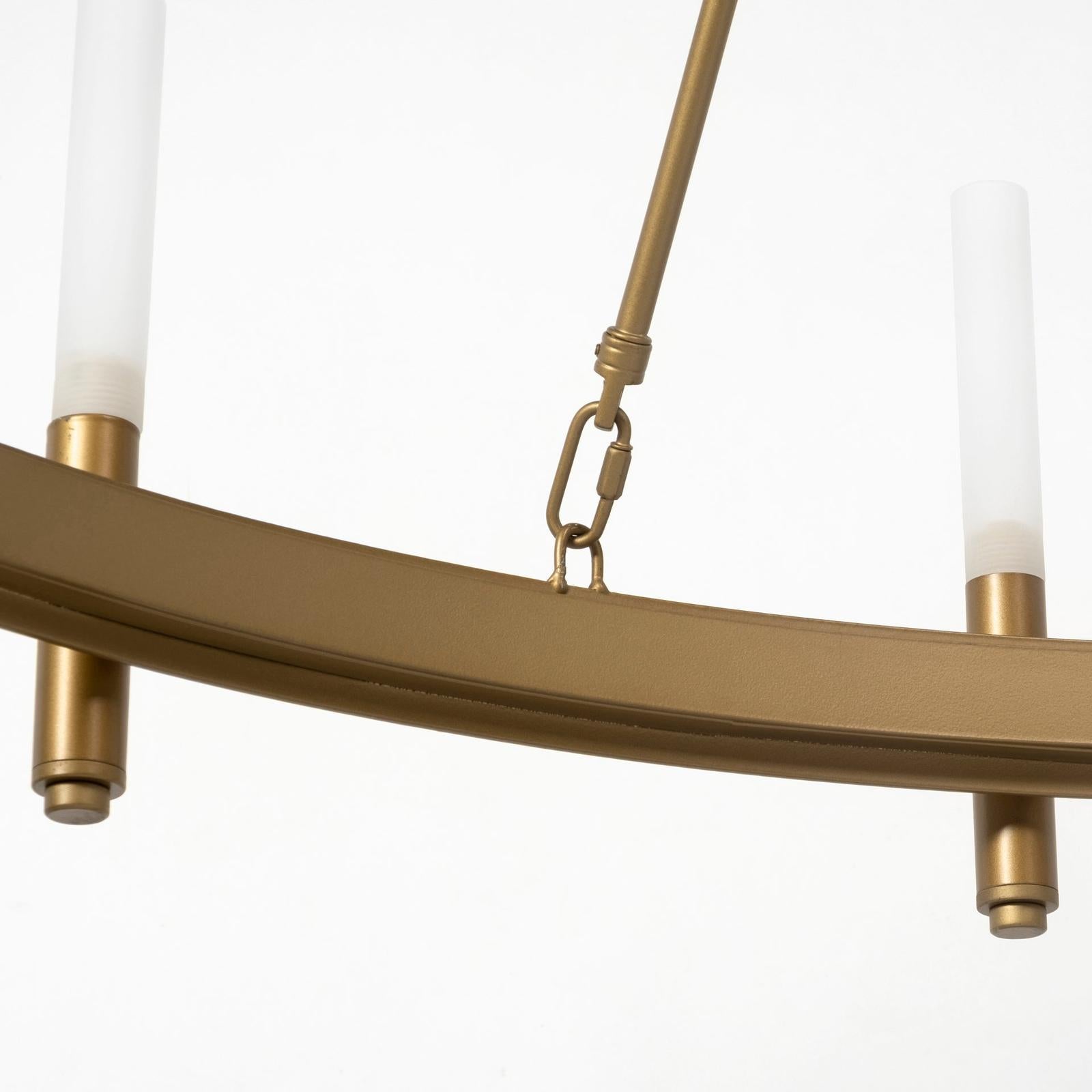 Mercana Decamp Metal Chassis Glass Tube Twelve Light Chandelier