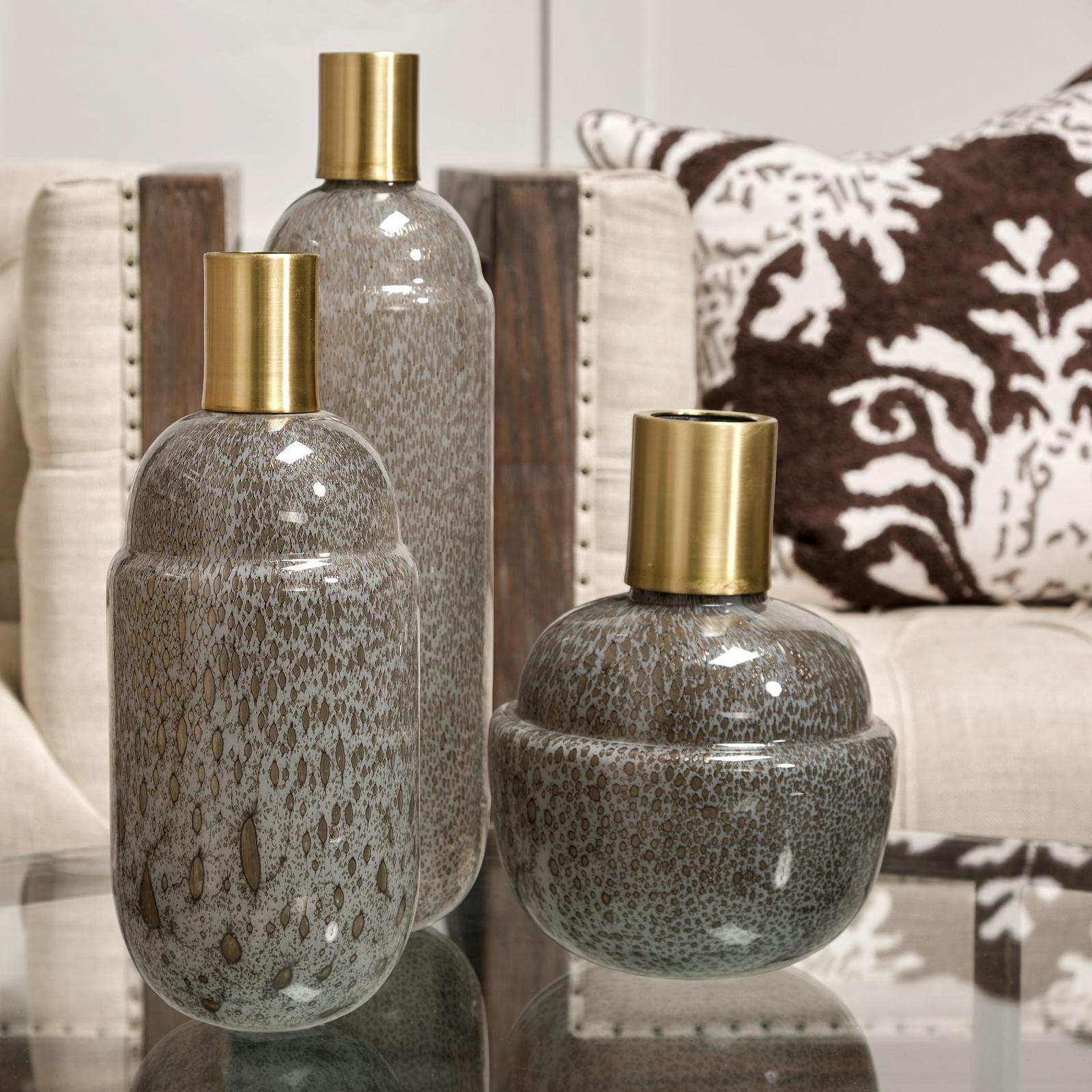 Mercana Toba Brown/Gold Spotted Gourd Style Vase Clearance