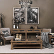 Mercana Harrelson Brown Wood 4 Drawer Console Table