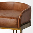 Mercana Hollyfield Leather Seat Gold Metal Base Bar Stool