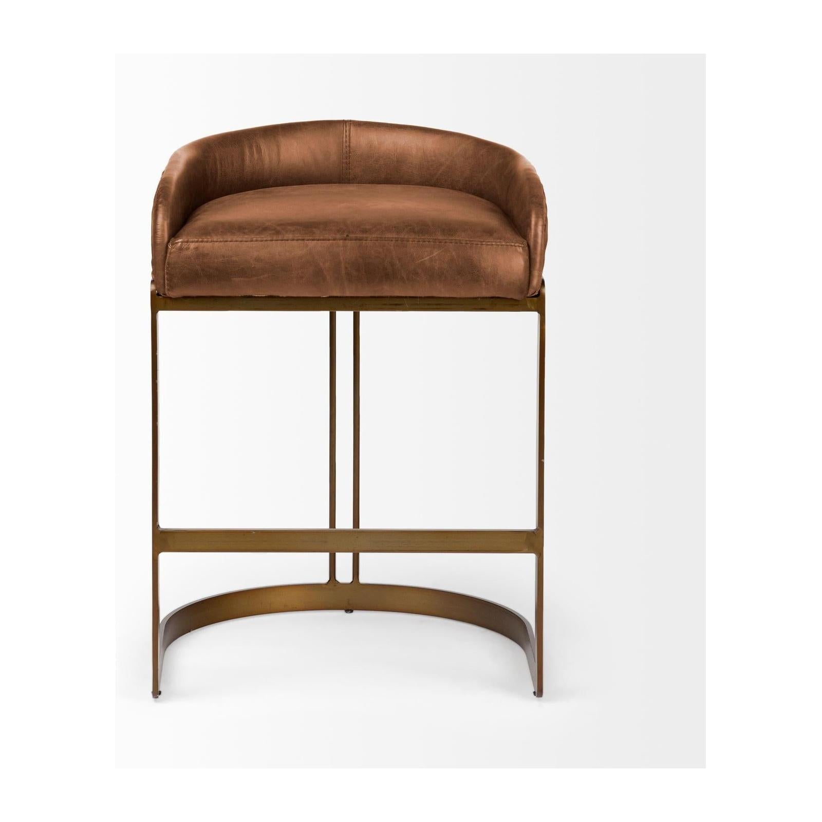 Mercana Hollyfield Gold Metal Base Bar Stool