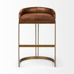 Mercana Hollyfield Leather Seat Gold Metal Base Bar Stool