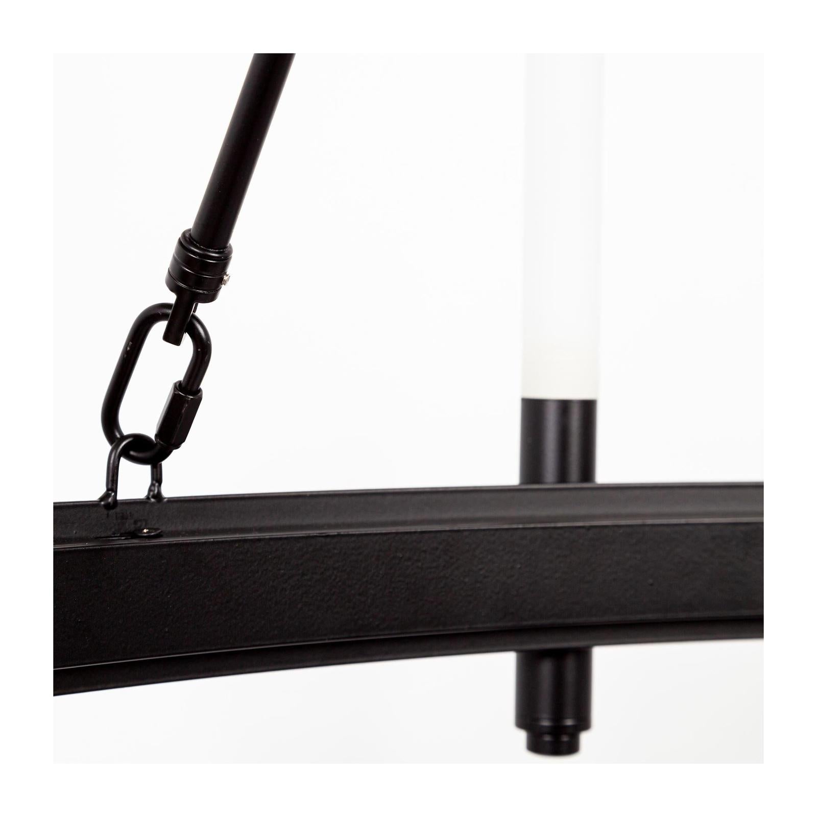 Mercana Decamp Metal Chassis Glass Tube Twelve Light Chandelier