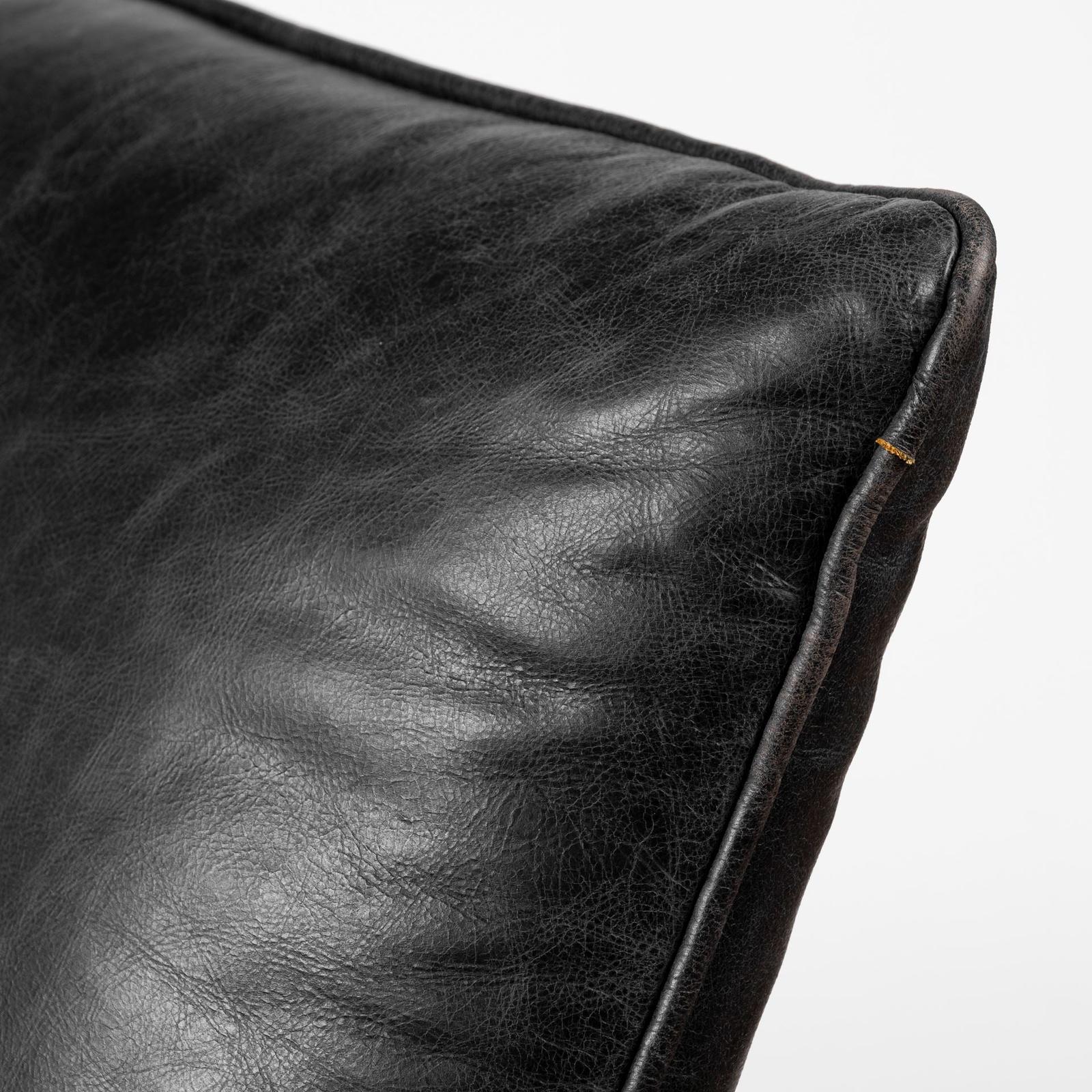 Mercana Flavelle Leather Cushion Seat and Solid Iron Base Accent Chair Clearance