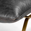Mercana Flavelle Leather Cushion Seat and Solid Iron Base Accent Chair Clearance