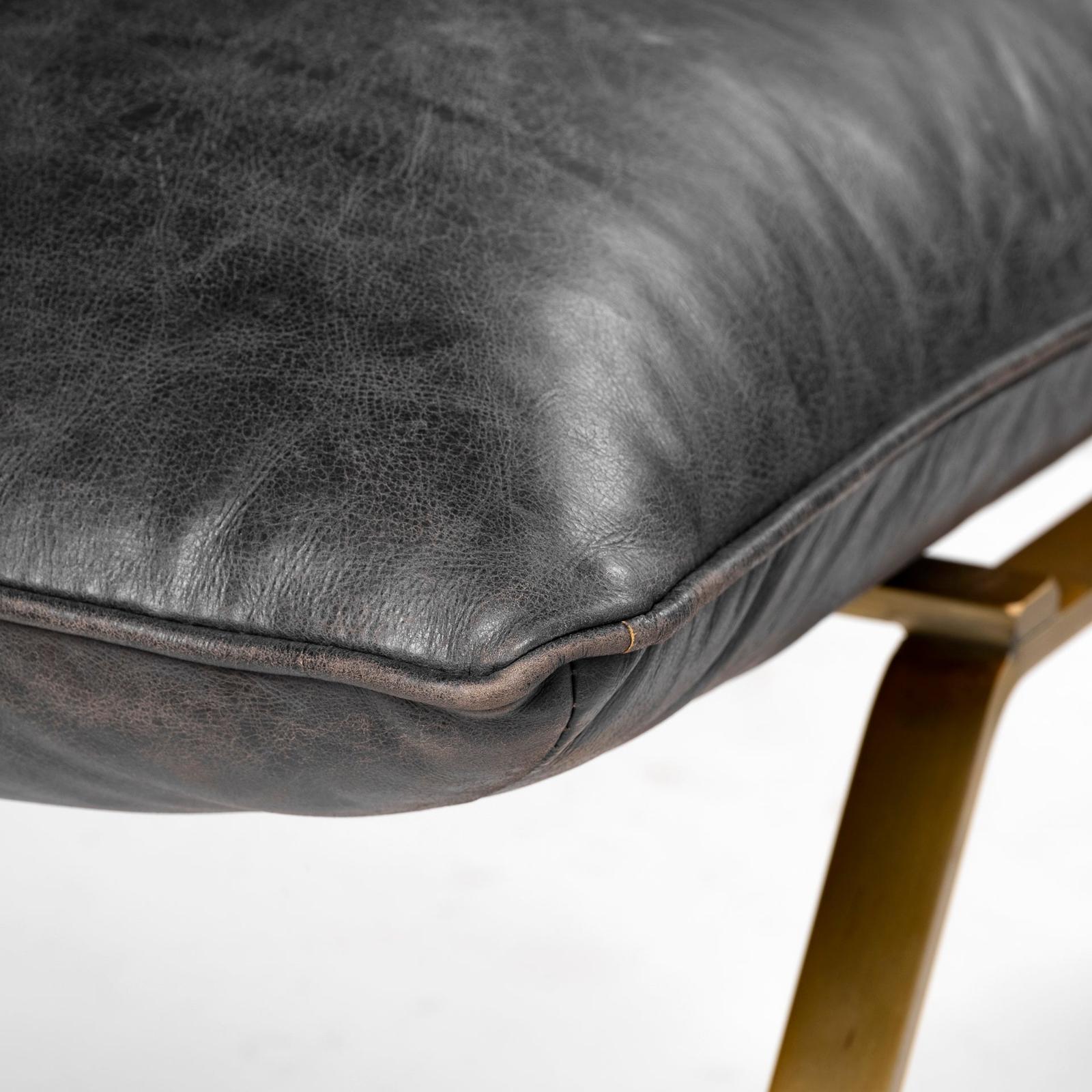Mercana Flavelle Leather Cushion Seat and Solid Iron Base Accent Chair Clearance