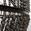 Mercana Liam Black Wooden Bead Bowl-Style Four Bulb Chandelier Clearance