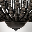 Mercana Liam Black Wooden Bead Bowl-Style Four Bulb Chandelier Clearance