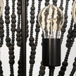 Mercana Liam Black Wooden Bead Bowl-Style Four Bulb Chandelier Clearance
