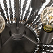 Mercana Liam Black Wooden Bead Bowl-Style Four Bulb Chandelier Clearance