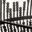 Mercana Liam Black Wooden Bead Bowl-Style Four Bulb Chandelier Clearance