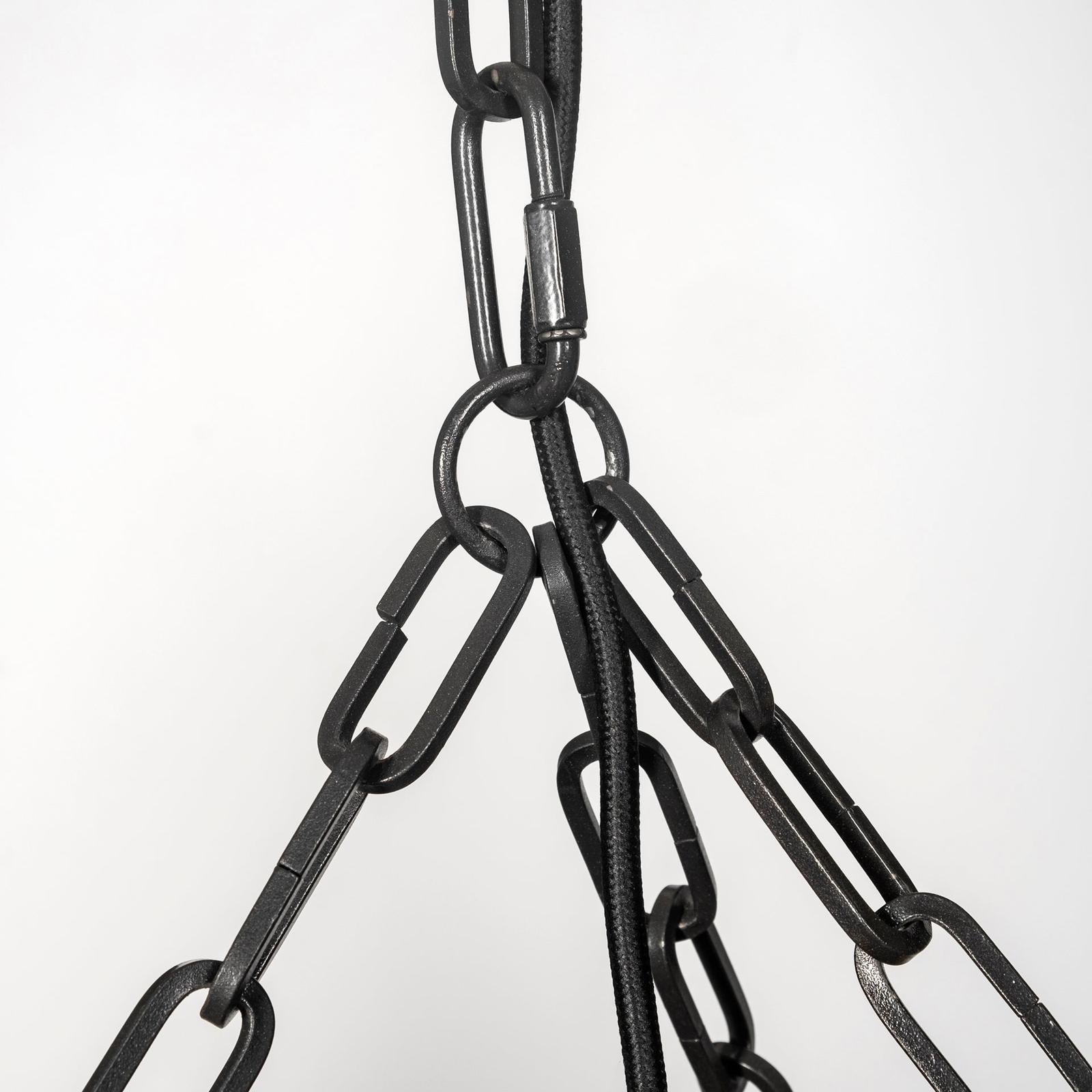 Mercana Liam Black Wooden Bead Bowl-Style Four Bulb Chandelier Clearance