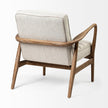 Mercana Ajax II Cream Fabric W/ Brown Wooden Frame Accent Chair