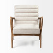 Mercana Ajax II Cream Fabric W/ Brown Wooden Frame Accent Chair