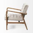 Mercana Ajax II Cream Fabric W/ Brown Wooden Frame Accent Chair