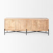 Mercana Cairo Brown Solid Wood Black Metal Base 4 Door Cabinet Sideboard