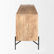 Mercana Cairo Brown Solid Wood Black Metal Base 4 Door Cabinet Sideboard