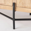 Mercana Cairo Brown Solid Wood Black Metal Base 4 Door Cabinet Sideboard